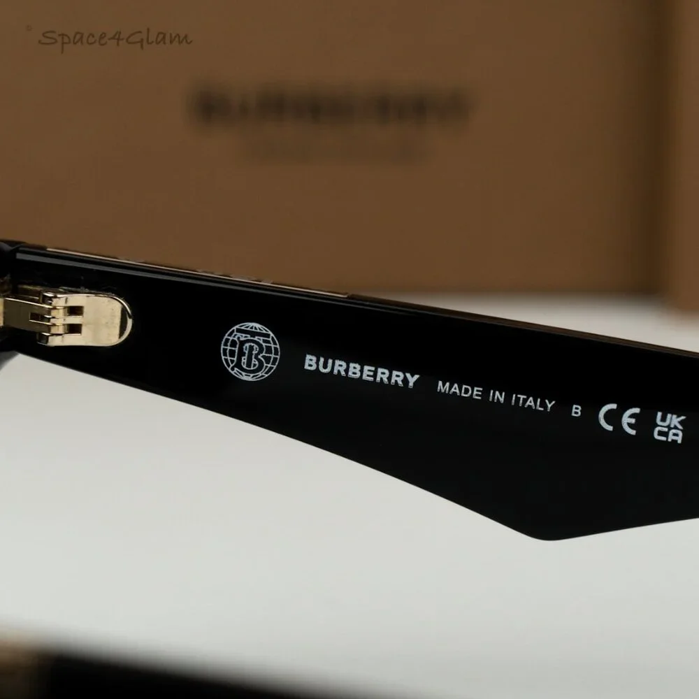 BRAND NEW Burberry BE4426 300187 Black Grey Square Unisex Sunglasses BE 4426